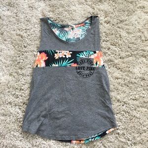 PINK floral muscle tank